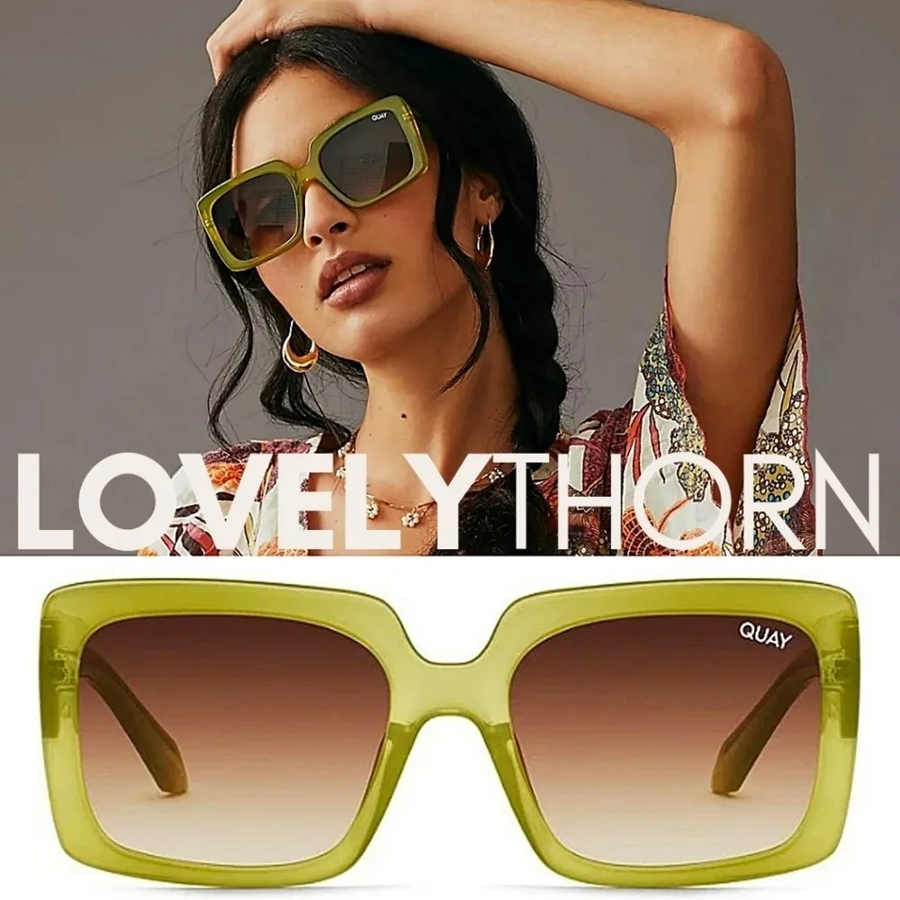 QUAY // ltd ed paris hilton premium-injection green frames brown fade lens